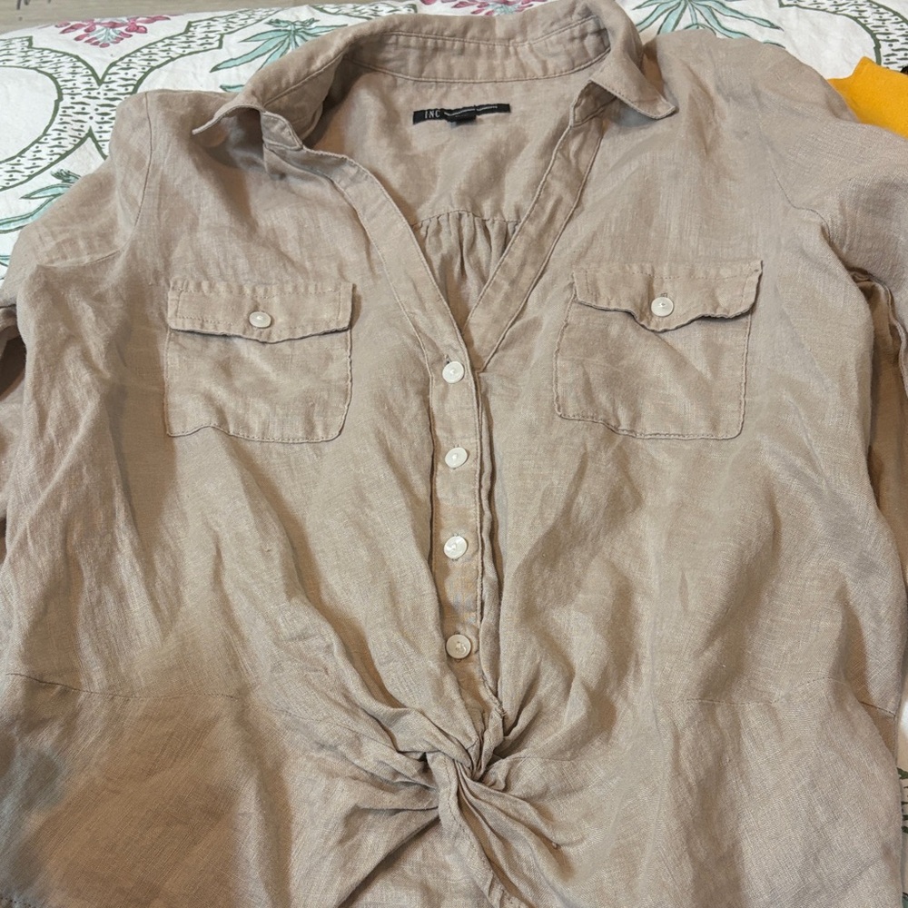 INC International Concepts Beige Blouse
